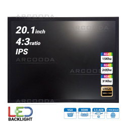 20.1 inch 4:3 Ratio Arcade Monitor 15khz 24khz 31khz up to 1600x1200 (LED Backlight)