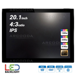 20.1 inch Professional 4:3 Slimline Arcade LED Backlight Monitor 15khz 24khz 31khz up to 1600x1200 (LED Backlight)