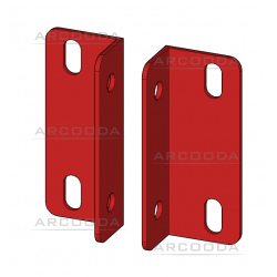 Foot Pedal Assembly Mounting Brackets Red (Set of 2)