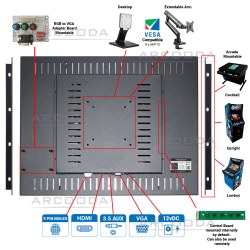 20.1" LG 4:3 LCD Arcade VESA Monitor - Back OverView