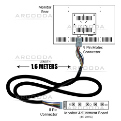 Monitor Adjustment Board 1.6m Extension Cable