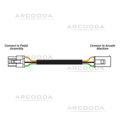 Pedal Assembly Cable for Namco Arcade Machine 15cm - Connection Options