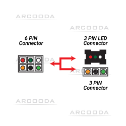 Pedal Assembly Cable with Switch and LED Plug 200cm - Connection View